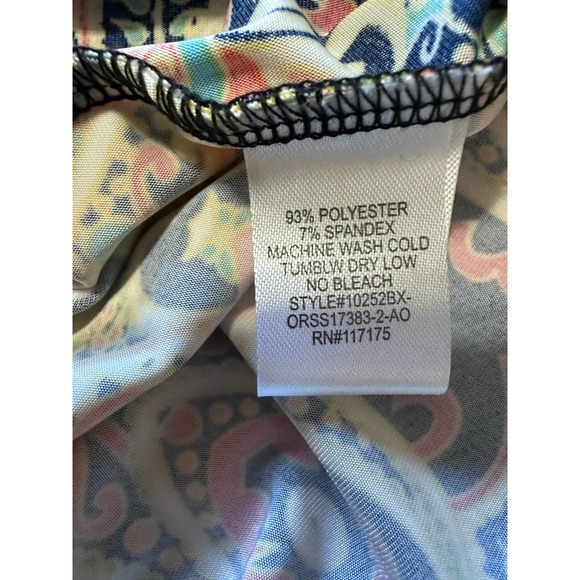 Colorful Abstract Print Sundress with Wooden Bead Neckline, Size XL - Picture 5 of 5